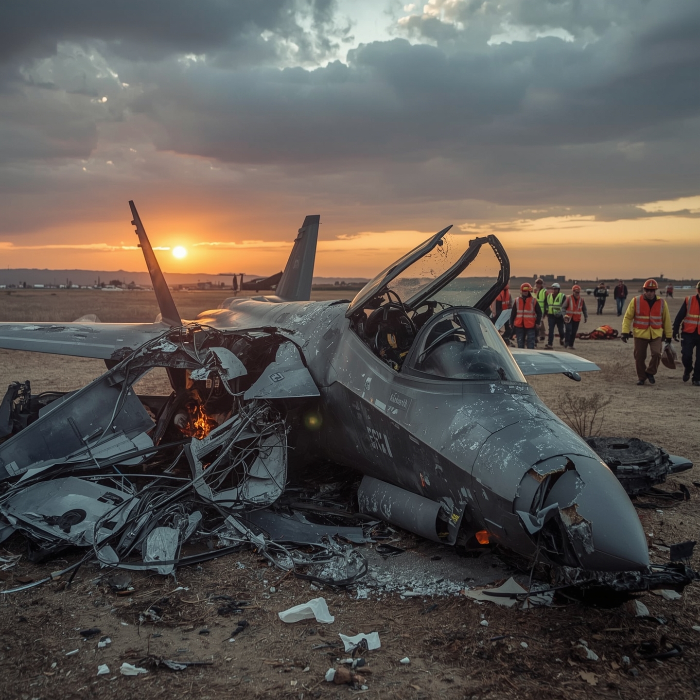 A_crashed_F35_fighter_jet