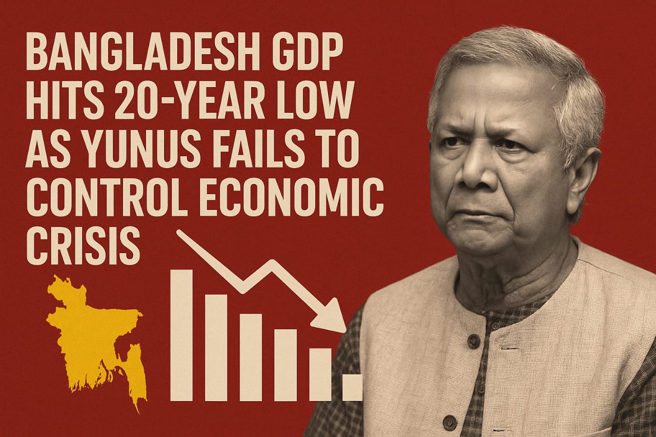 Bangladesh GDP is  low as Yunus fails to control economic crisis